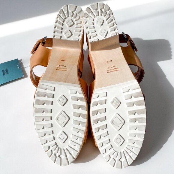 Toms Phoebe Vegan Leather Clog Sandals - 10W - Honey Tan - Picture 5 of 13